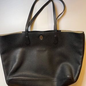 Tory Burch Black Pebbled Leather Shoulder Bag